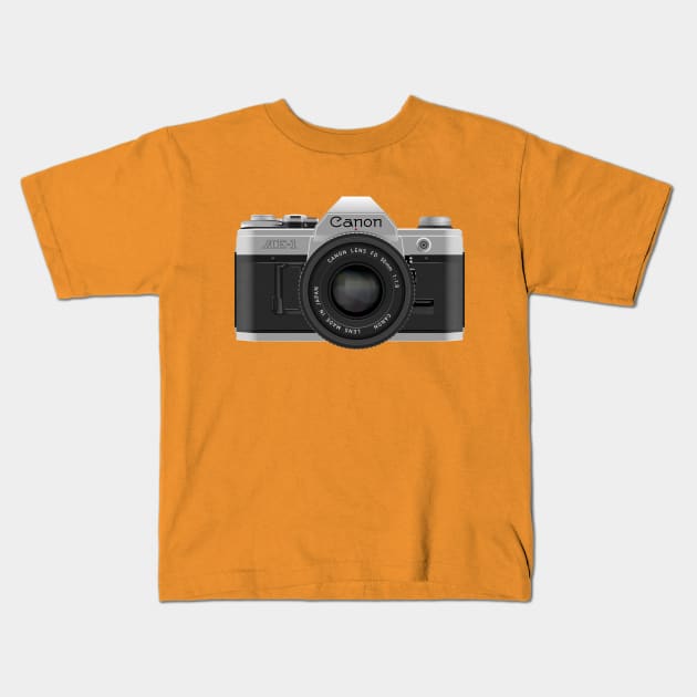 Canon AE-1 Kids T-Shirt by RetroFitted